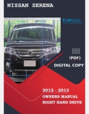 NISSAN SERENA 2012-2013 OWNERS MANUAL IN ENGLISH